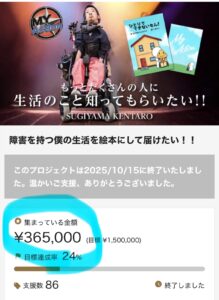 クラファン最終結果の写真