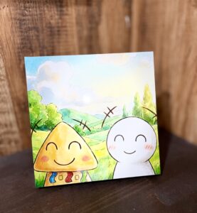 くらっかーくんとシロコさんの、アートパネルの写真