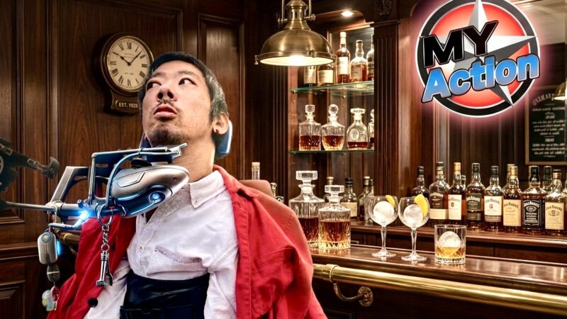 AIで作った、BARにいる僕の画像