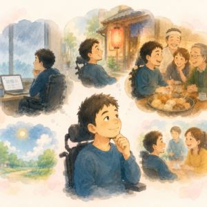 AIで作った、考え事をしているイラスト